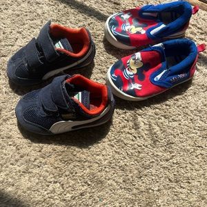 Mickey Mouse & Puma shoes size 5 and 3C bundle blue and white baby infant